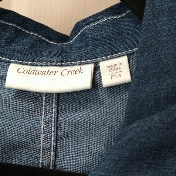 Coldwater Creek-Womens Petite (P14) Blue Jean Type Jacket - Picture 8 of 9